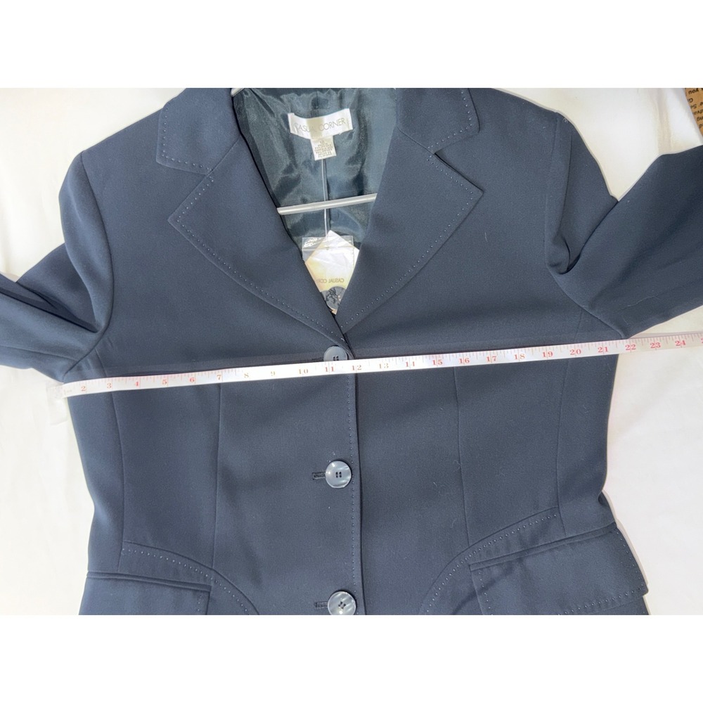 Casual Corner Navy Blue 3 Button Blazer Jacket Womens Size 12 NWT‎ 03121-0686C - Picture 9 of 9